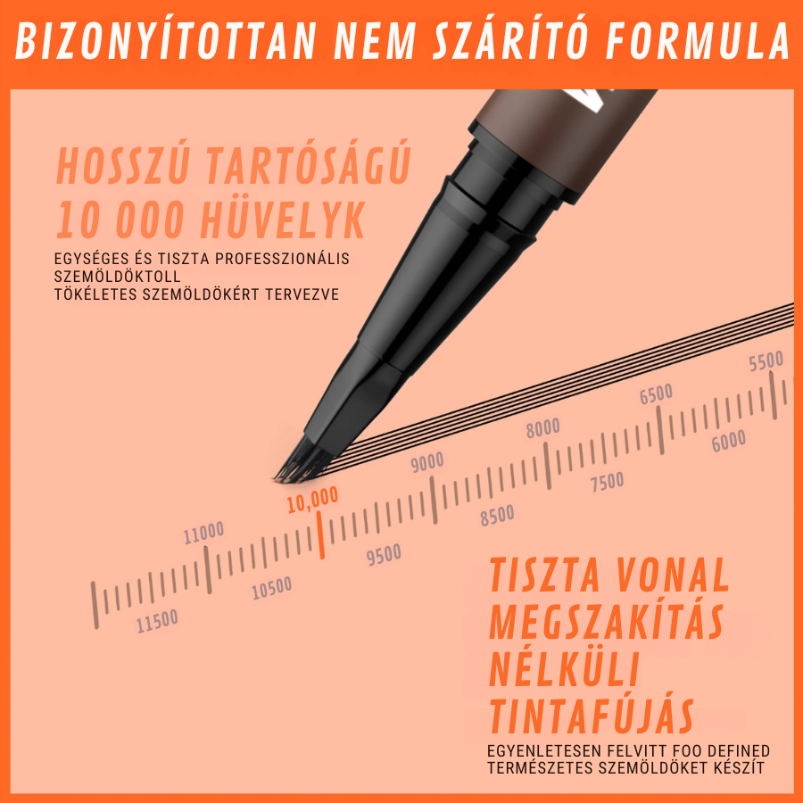 2 az 1-ben Microblading szemöldökceruza négyzet alakú ecsettel