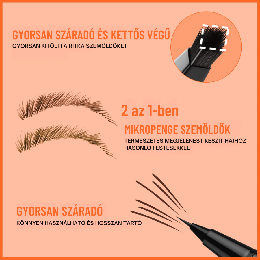 2 az 1-ben Microblading szemöldökceruza négyzet alakú ecsettel
