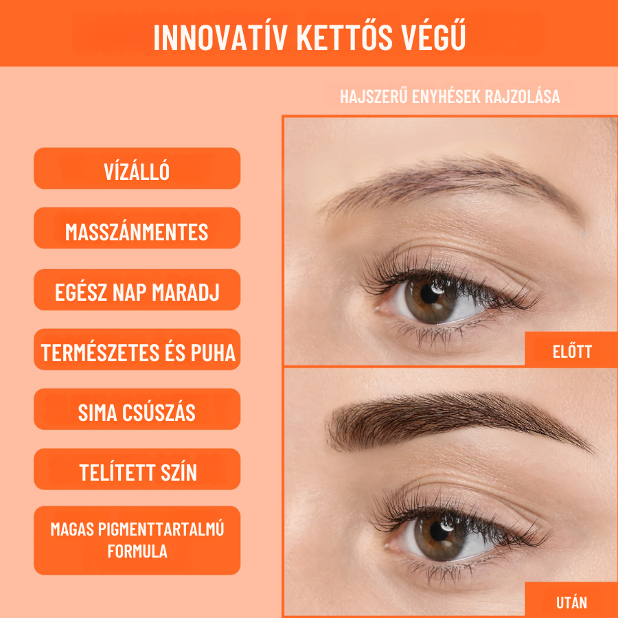 2 az 1-ben Microblading szemöldökceruza négyzet alakú ecsettel